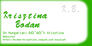 krisztina bodan business card
